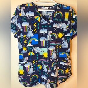 Disney Eeyore Scrub Top Small NWT Winnie the Pooh Nurse Medical